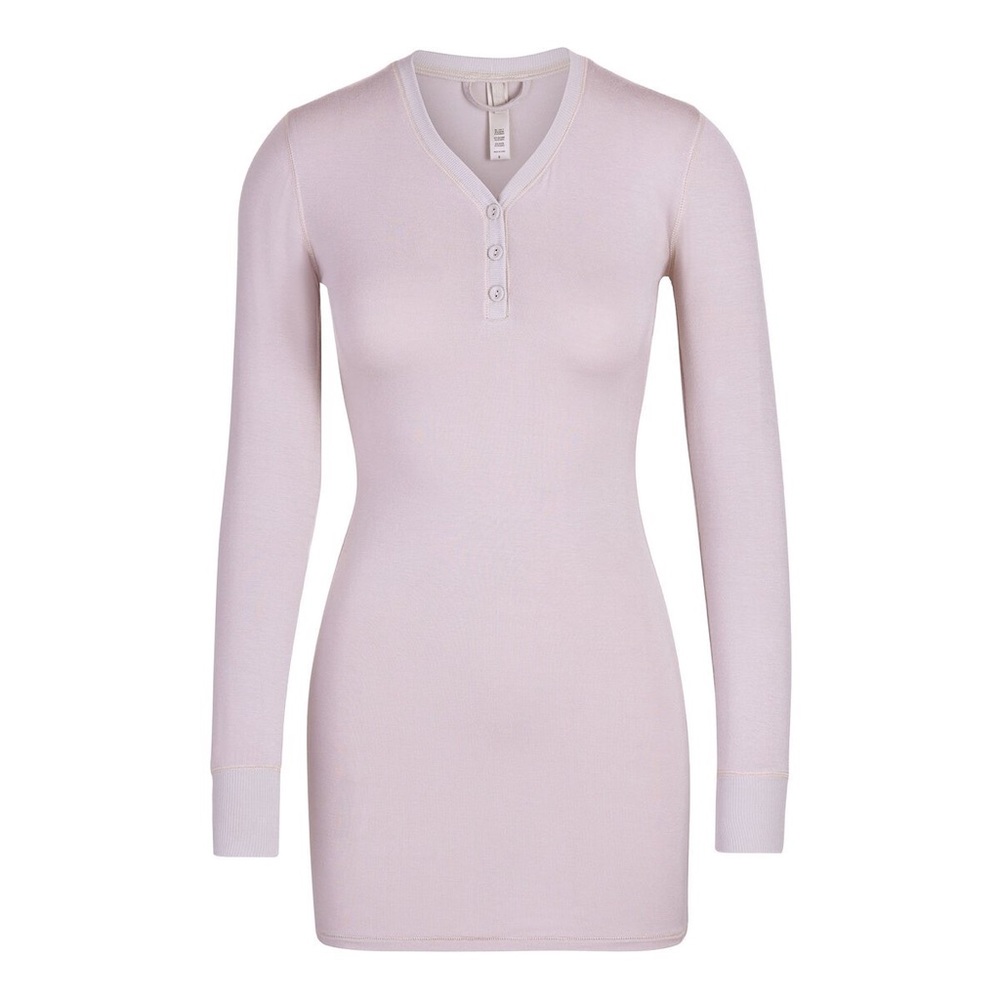 Skims RARE Sleep Henley Dress in Iris Mica